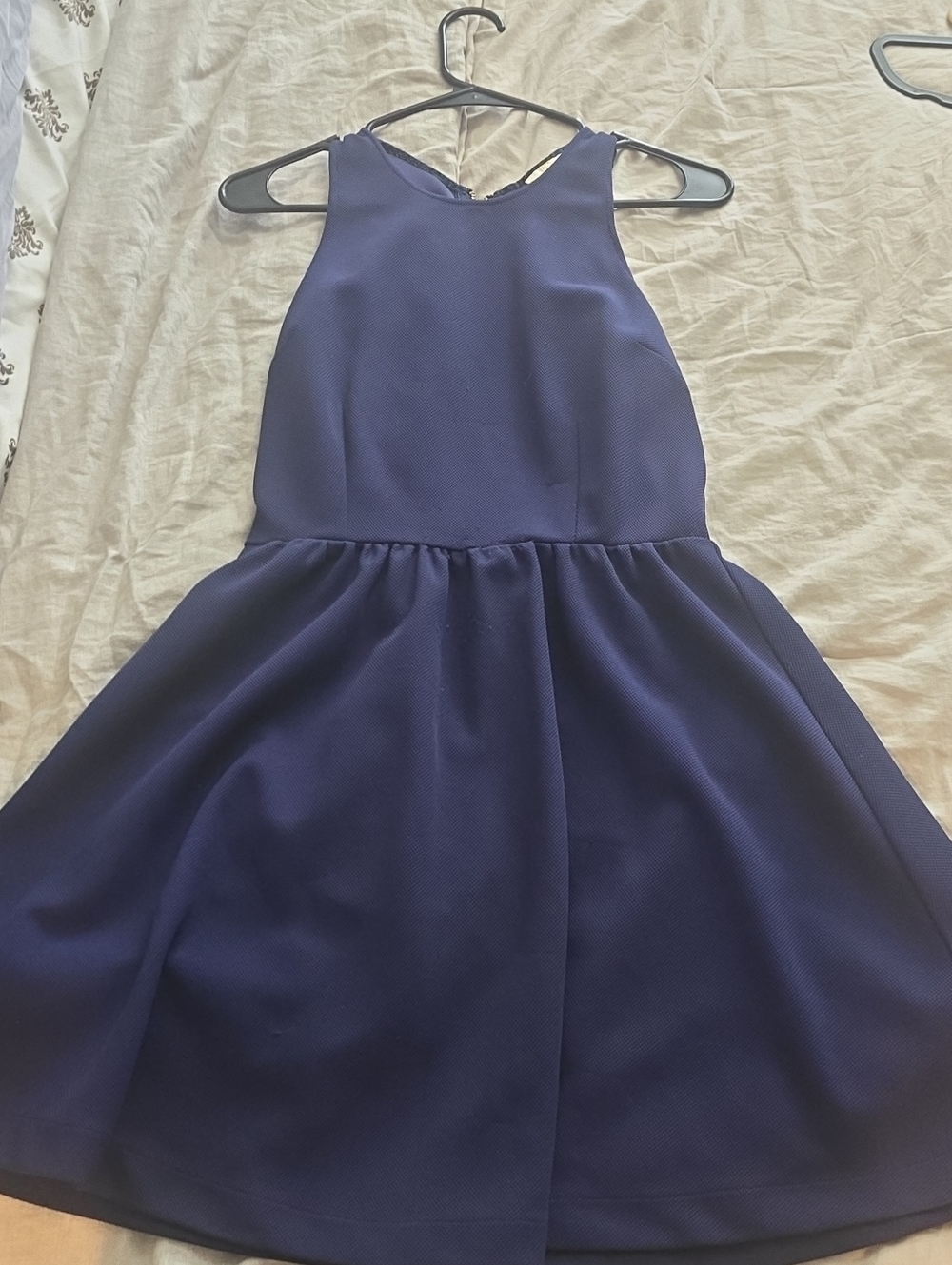 C Navy Sleeveless Fit-and-Flare Party Dress